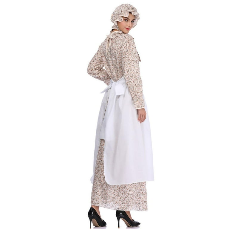 Oksale Women Prairie Dresses Historical Modest Colonial Dress Floral Graphic Dress Amish Old Fashioned Long Dress with Apron And Bonnet Blue - Walmart.com Oksale Women Prairie Dresses Historical Modest Colonial Dress Floral Graphic Dress Amish Old Fashioned Long Dress with Apron And Bonnet Blue - Walmart.com