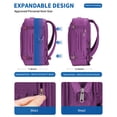 thumbnail image 6 of WANDF Expandable Travel Backpack 17 In Laptop Backpack with Wet Pocket For Spirit Airlines,Underseat personal item travel bag Hand Luggage, Large Casual Daypack for Weekender Business(Purple Bag), 6 of 11