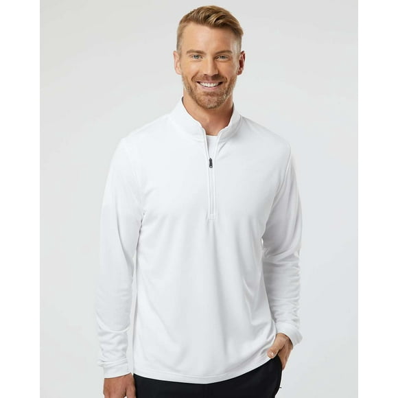 Adidas Mens Lightweight Quarter-Zip Pullover, XS, White