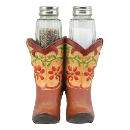 Ebros Western Cowgirl Zesty Spice Boots Salt And Pepper Shakers