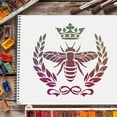 thumbnail image 4 of Bees Crown Laurel-Wreath Stencil 11.8x11.8inch Plastic Gingko Leaves Drawing Painting Stencils Templates Sets for Painting Baking Crafts Walls Furniture, 4 of 9