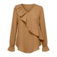 thumbnail image 4 of Camisetas de Cuello en V de Manga Larga para las Mujeres Blusa de Ruffle Casual Camiseta de Trabajo Tops, Tops de Manga Larga de Moda para las Mujeres 2025 Pullover Suelto, 4 of 6