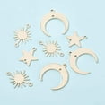 thumbnail image 4 of 30Pcs 3 Style Sun Brass Links 14K Gold Plated Star Moon Connectors with 2 Holes for DIY DIY Jewelry Making Findings, 4 of 7