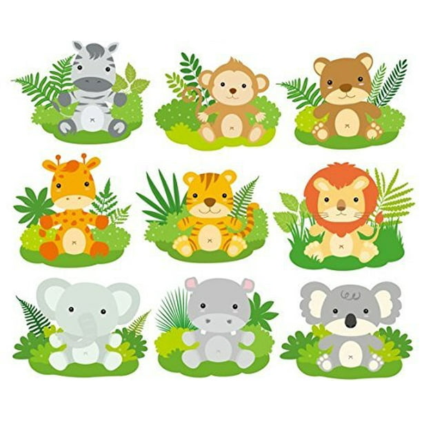 Baby Jungle Animals Designer Strips Edible Cake Side Toppers 3 Strips Walmart Com Walmart Com