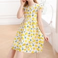 thumbnail image 4 of Gubotare Girls Casual Dresses Girl Spring Summer Dresses Butterfly Sleeve A Line Ruffles School Dress (Yellow,Size 6-7 Years), 4 of 4