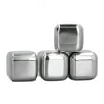 thumbnail image 1 of Cubos de Hielo de Metal, Fácil de Almacenar 4 piezas reutilizables Cubos de Hielo de acero inoxidable duradero para cereza para hombres, 1 of 7