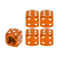 Unique Bargains 5 Pcs Tire Valve Stem Caps 12x12MM Car Wheel Valve Cap Universal for Car Bike Aluminum Alloy Orange