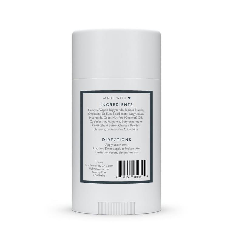 Native Natural Deodorant, Charcoal, Aluminum Free, 2.65 oz