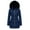 Navy, variant on Women's Winter Down Coats Waterproof Thicken Hooded Insulated Quilted Puffer Jacket, Black L