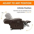 thumbnail image 3 of Dual Motor Real Leather Infinite Position Lift Recliner Chair for Elderly with Massage and Heating, Brown, 3 of 9