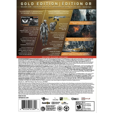 Tom Clancy S The Division Gold Edition Pc Walmart Canada Tom Clancy S The Division Gold Edition Pc Walmart Canada