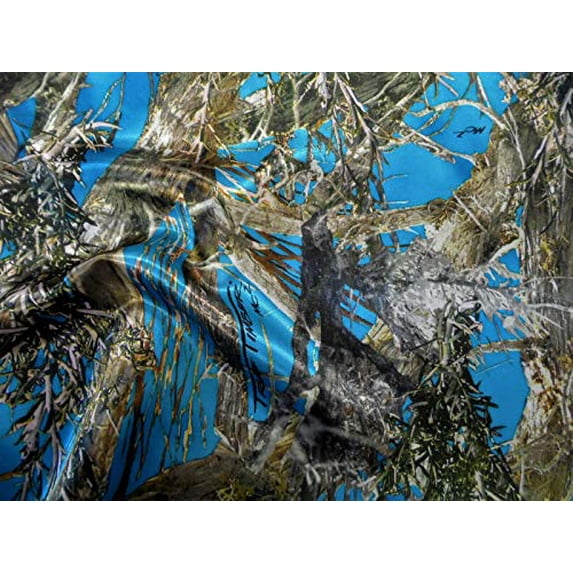 10 Yard Lot Fabric True Timber Camo MC2 Blue Charmeuse Silky Bridal Satin CS23 (10 Yard Lot)