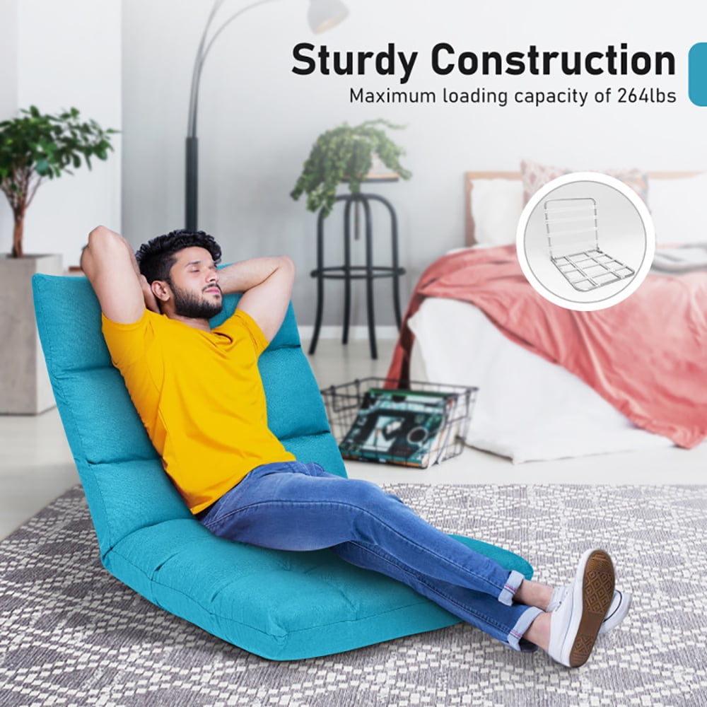 Finihen Folding Lazy Sofa Chair, 14-Position Adjustable Folding Lazy Gaming Sofa, for Living Room, Bedroom, for Gaming, Reading, Light Blue Finihen Folding Lazy Sofa Chair, 14-Position Adjustable Folding Lazy Gaming Sofa, for Living Room, Bedroom, for Gaming, Reading, Light Blue