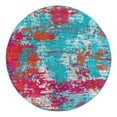 thumbnail image 3 of Unique Loom Azalea Collection Area Rug - Kyushu (7' Round Turquoise/Light Blue), 3 of 7