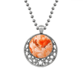 thumbnail image 1 of Marmol blanco patrón abstracto moderno naranja Collares Colgante Retro Moon Stars Jewelry Unbranded M, 1 of 3