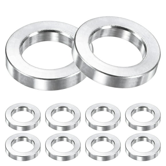 Uxcell 10-Pack M10 Aluminum Spacers 10.2mm/ ID x 16mm/ OD x 3mm/ L Round  Metal Spacer for Screws Bolts