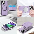 thumbnail image 3 of for iPhone 14 Case, Compatible with MagSafe, Detachable Magnetic Wallet Case with PU Leather Kickstand Card Slots Shockproof Protection 2 In 1 Function Case for iPhone 14, Purple, 3 of 6