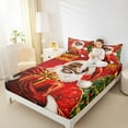 thumbnail image 4 of jejeloiu Black Santa Claus Bed Sheets,Kids Xmas Gifts King Sheets,Happy New Year Sheet Set For Girl Teens,Super Cozy Room Decor,4pcs, 4 of 7