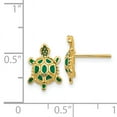 thumbnail image 2 of Beautiful 14k Green Enameled Turtle Post Earrings, 2 of 2