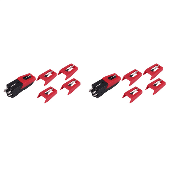 Record Player Needle, 2 PC Record Player with 8 PCS Diamond Stylus Replacement for , , ION, LP,2 x turntable cartridge 8 x premium record player needles,Red