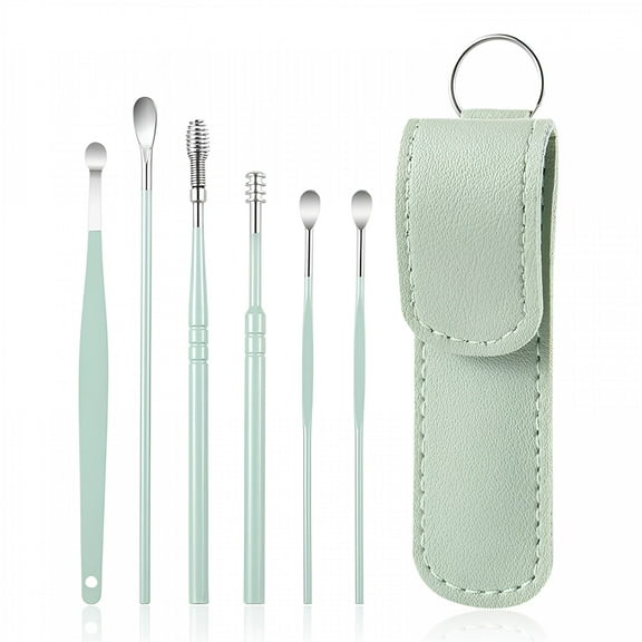 ACDANC Multicolor Earwax Removal Kit, Ear Wax Removal 6-In-1 Ear Pick Tools Reusable Ear Cleaner, Steel Ear Pick Set with Keychain Box Utility to Use