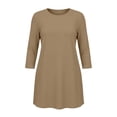 thumbnail image 6 of CAZOFW Womens Plus Size Nightgowns，3/4 Sleeve Round Neck Soft Cozy Short Nightgown Casual Sleepshirt Sizes L-5XL, 6 of 6