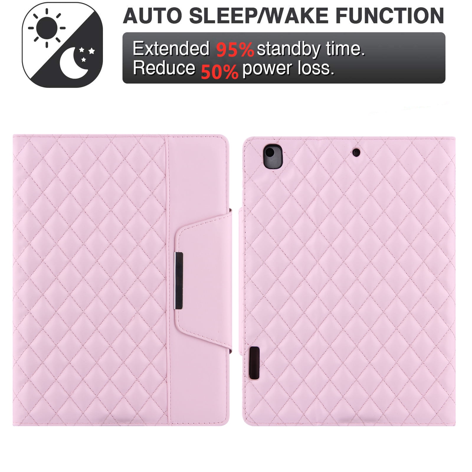 Dteck Case for iPad 10th Generation Case 10.9 Inch 2022, Premium Leather Folio Stand Cover with Pencil Holder Hand Strap - Auto Wake/Sleep and Multiple Viewing Angles,Pink