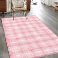 thumbnail image 2 of Area Rugs 2.7'x5', Pink Plaid Carpet for Living Room Bedroom Dining Room, Modern Art Checkered Farmhouse Throw Kitchen Rugs Non Slip Washable Rectangle Indoor Outdoor Rugs, 2 of 8