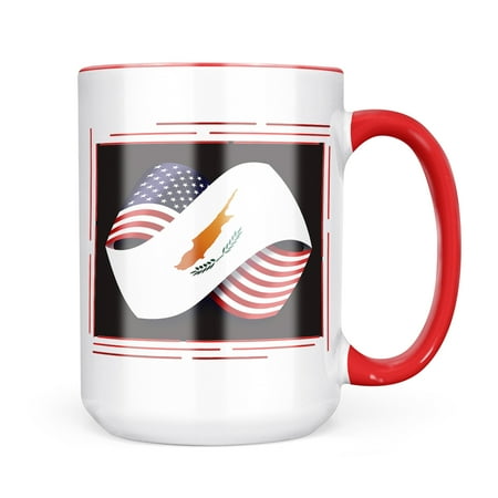 

Neonblond Friendship Flags USA and Cyprus Mug gift for Coffee Tea lovers