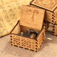 thumbnail image 3 of Caja de música de madera tallada retro Manivela de mano Caja de música antigua Decoración de regalos (G) JShteea  Libre de BPA, 3 of 9