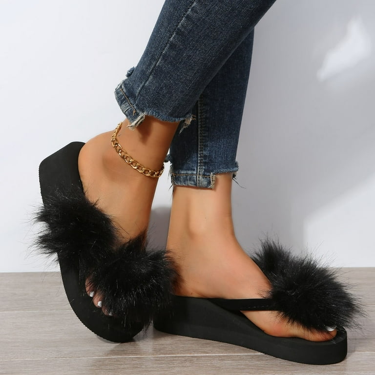 Feather clearance house slippers