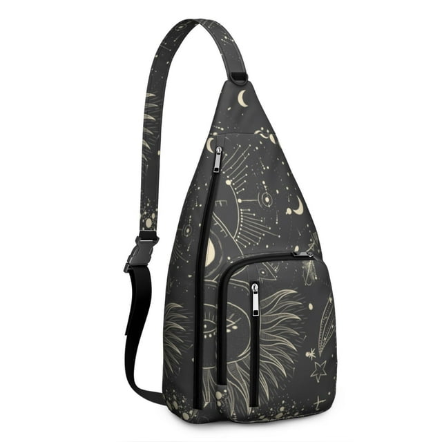 Star Map Sling Backpack - Celestial Navigation Print Design, Lightweight Anti-Theft Daypack for Alternative Fashion Students