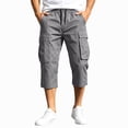 thumbnail image 6 of Dresfit Cargo Shorts Men Below the Knee Drawstring Work Shorts 2026 Summer Lightweight Bermuda Capri Shorts High Waist Baggy Big and Tall Capri Pants 2XL, 6 of 6
