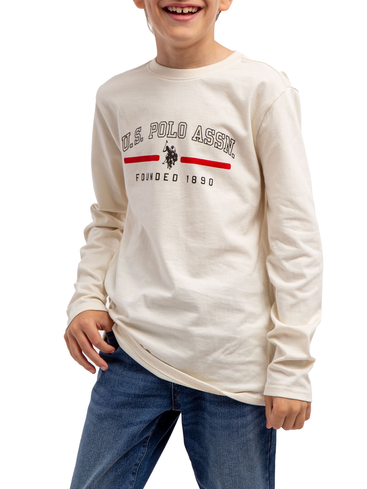 U.S. Polo Assn. Boys Graphic Long Sleeve T-Shirt, Sizes 4-18