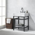 thumbnail image 4 of Ecija 24" Single Matte Black Metal Bath Vanity with Pandora White Composite Top, 4 of 13