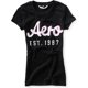 thumbnail image 1 of Aeropostale Womens 87 Shadow Graphic Camiseta, Negro, X-Large, 1 of 1