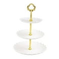 thumbnail image 2 of Soporte para tartas de 3 niveles: soporte de plástico para cupcakes, muffins y postres, ideal para bodas. Blanco, 2 of 9