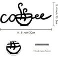 thumbnail image 2 of Wood Cutout Coffee Sign Wooden Coffee Wall Decor Black Word Sculpture Laser Cut Sign Unfinished Sign DIY Letters Art Sign Ornaments for Front Door Rustic Home Decorations 11.8x5.4Inch, 2 of 6