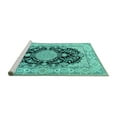 thumbnail image 2 of Ahgly Company Machine Washable Indoor Rectangle Medallion Turquoise Blue Traditional Area Rugs, 2' x 3', 2 of 4