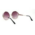 thumbnail image 2 of Womens Round Circle Lens Side Visor Retro Sunglasses Gold Purple, 2 of 4