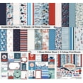 thumbnail image 2 of Inkdotpot Nautical Treasure Theme Collection Double-Sided Scrapbook Paper Kit Cardstock 12"x12" Card Making Paper Pack With Sticker Sheet - 16 Pages - Red & Blue, 2 of 4