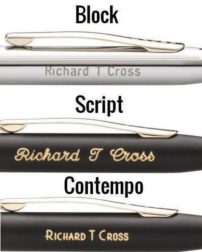 Cross Townsend Black Micro Knurled and Sandblasted Matte Black PVD w/Matte Black PVD Appointmen's Selectip Rollerball Pen