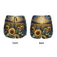 thumbnail image 2 of JUNZAN Starry Sky Moon Sunflower Print Women's Athletic Gym Running Shorts with Phone Pockets - Workout Shorts-Large, 2 of 5