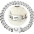 thumbnail image 3 of Silver Cuban Chains Dog Collar Necklace for Large French Bulldog Bully Rottweilers, 3 of 7