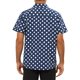 thumbnail image 3 of Camisas de vestir INSPIRE CHIC para hombres, ajuste slim, con puntos de polka, botones, de manga corta, camisetas cortas, M azul, 3 of 5