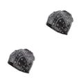 thumbnail image 3 of Guardurnaity Gorro de lana hiyab preatado, pañuelo para la cabeza con estampado floral, turbante, envoltura ajustable para la cabeza, protección para los Flor de nuez negra 2piezas Guardurnaity CBP385667, 3 of 5