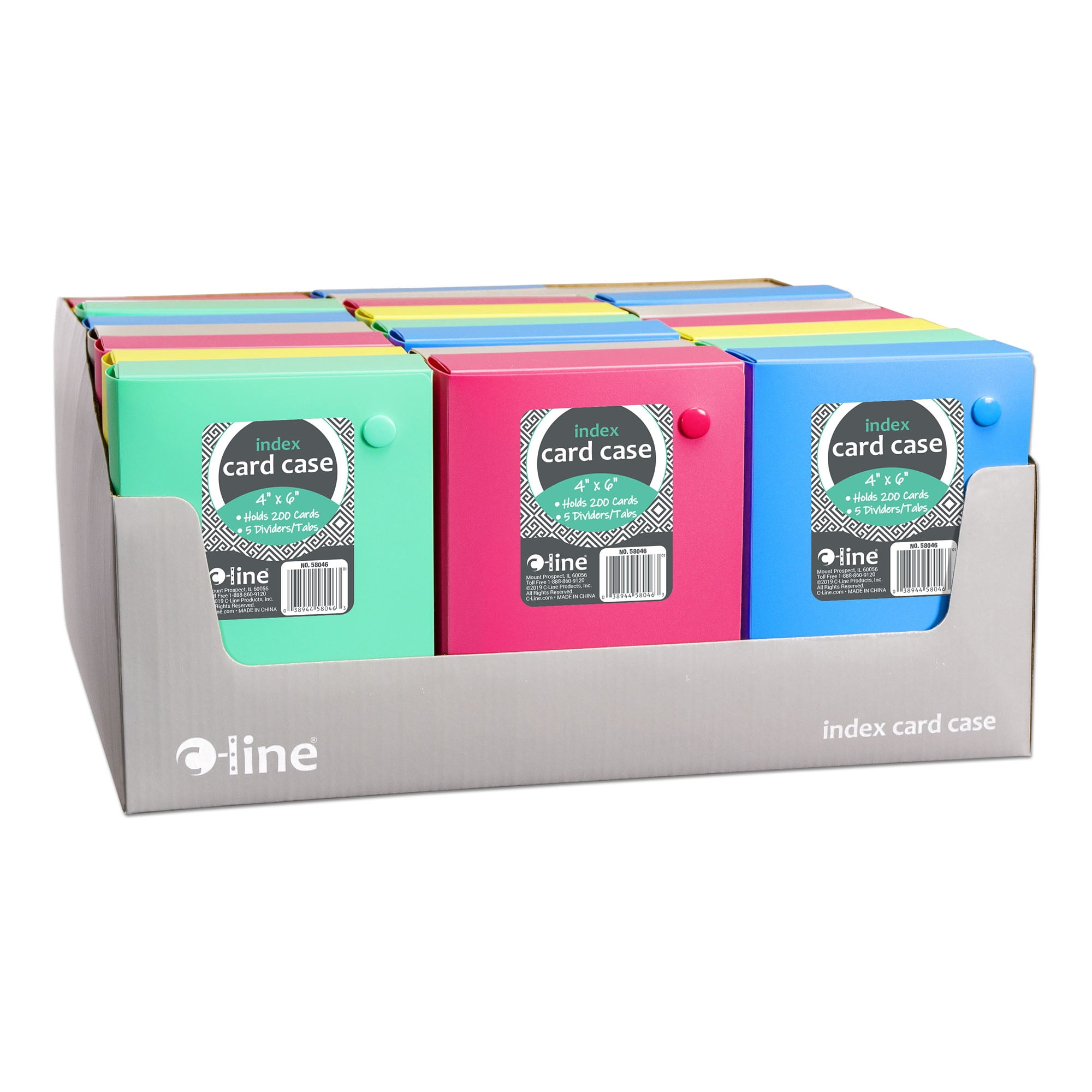 4 x 6 Index Card Case, Assorted (Color May Vary) (Set of 24 Index Card Cases)