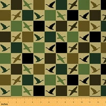 Castle Fairy Mallard Duck Boy Fabric by the Yard 5 Yards,Geometric Plaid Fabric for Sewing,Rustic Animal Home Decor Fabric by the Yard,Breathable Home Decor