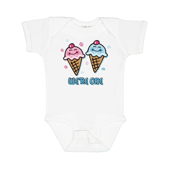 Inktastic Ice Cream We're One Twin Boy & Girl Boys or Girls Baby Bodysuit