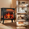 thumbnail image 2 of Electric Fireplace Heater 25’’ with 3D Realistic Flame Effect, Freestanding Fireplace, Different Flame Color, 500W/1500W, Black, 2 of 6